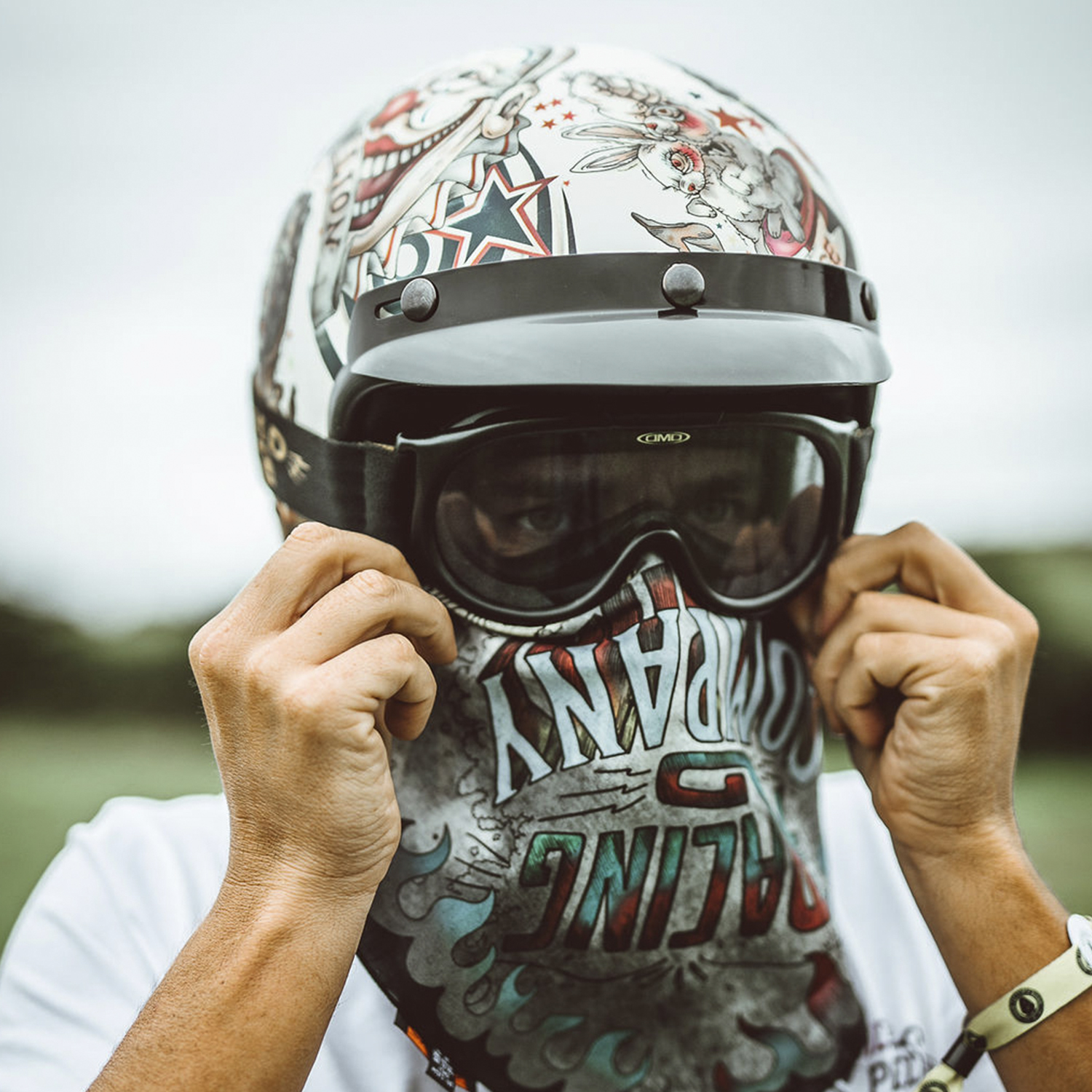 Dmd Retro Helmet With Goggles STANDARD PEAK Accessories For Jet