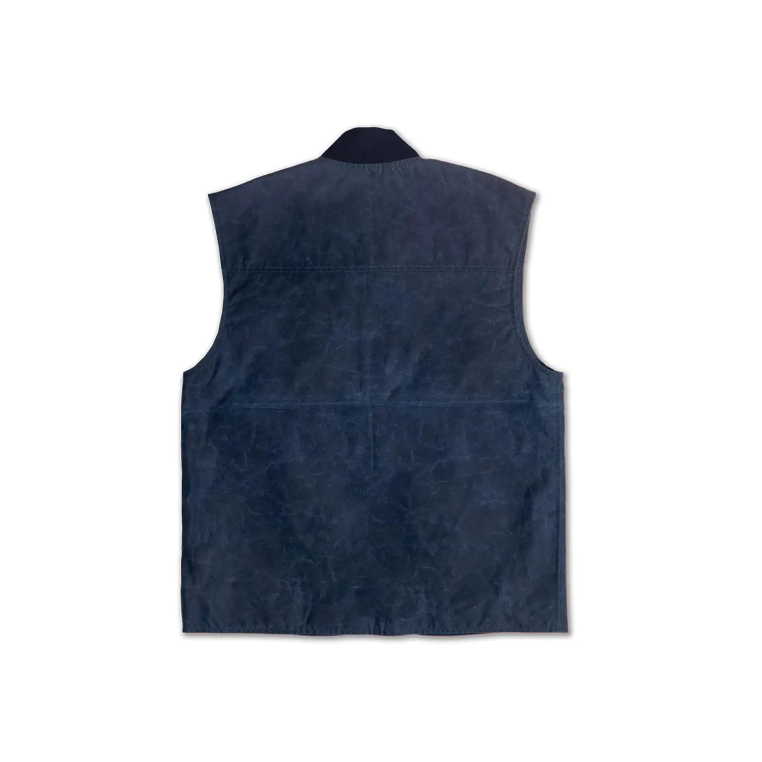 dmd.eu - VEST BLUE DMD – Gilet blue cotton waxed – back
