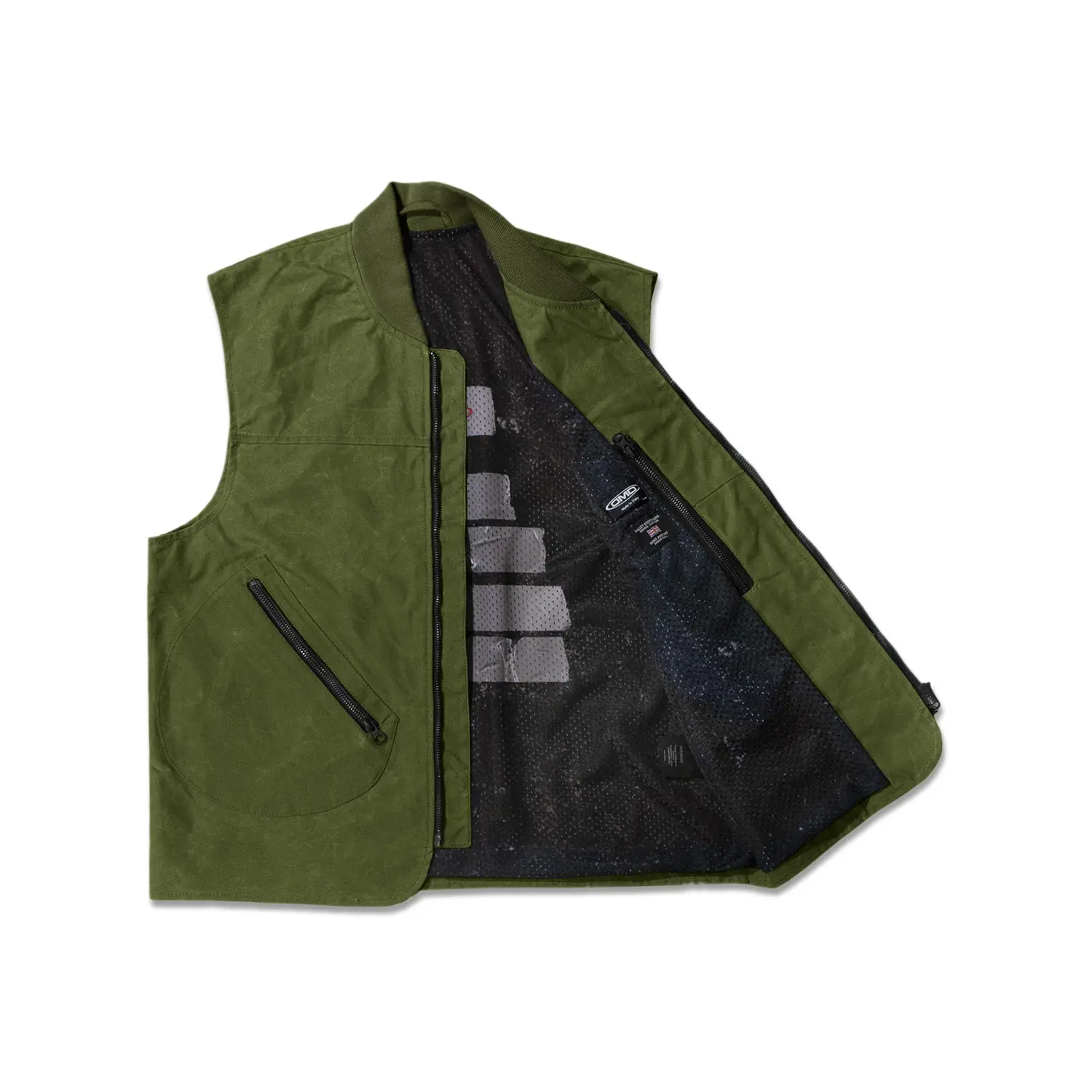 dmd.eu - GILET GREEN DMD – Gilet green cotton waxed – open-new