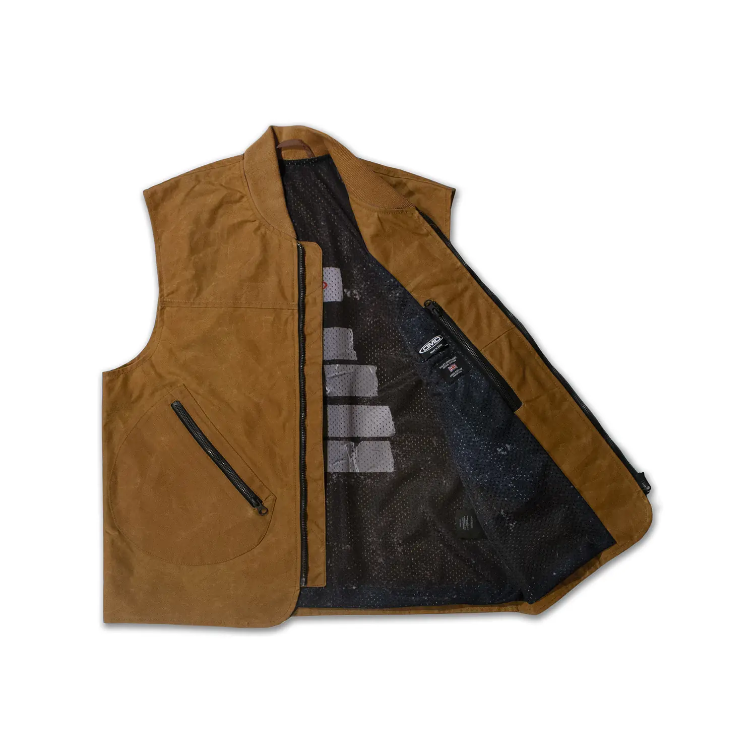 dmd.eu - CHALECO SAND DMD – Gilet sand cotton waxed – open 2