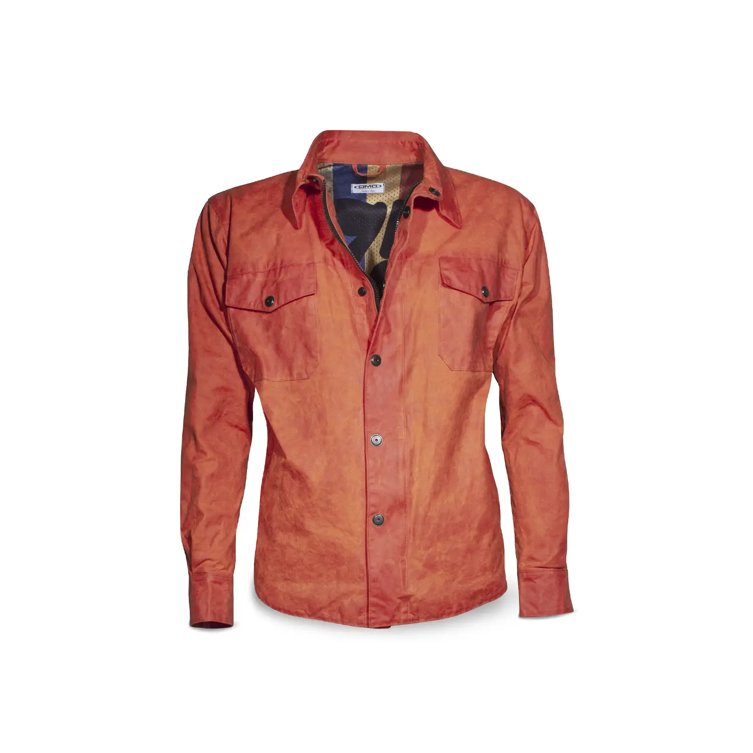 dmd.eu - SHIRT ORANGE (NICHT GENEHMIGT) DMD – Shirt Orange Waxed Cotton (non omologato) – front