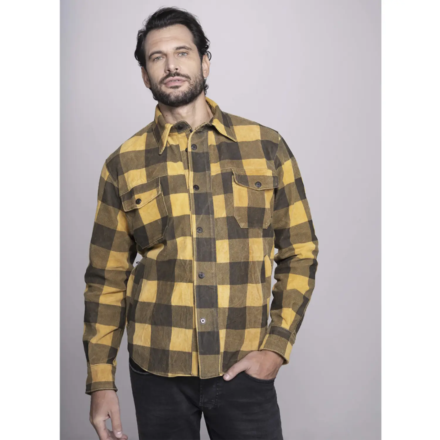 dmd.eu - SHIRT CHECK YELLOW (NON HOMOLOGUÉE) indossato