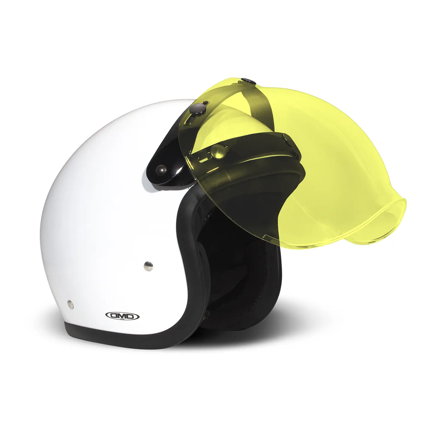 dmd.eu - FLIP-UP BUBBLE VISOR DMD – Accessory Flip up bubble visor yellow – open
