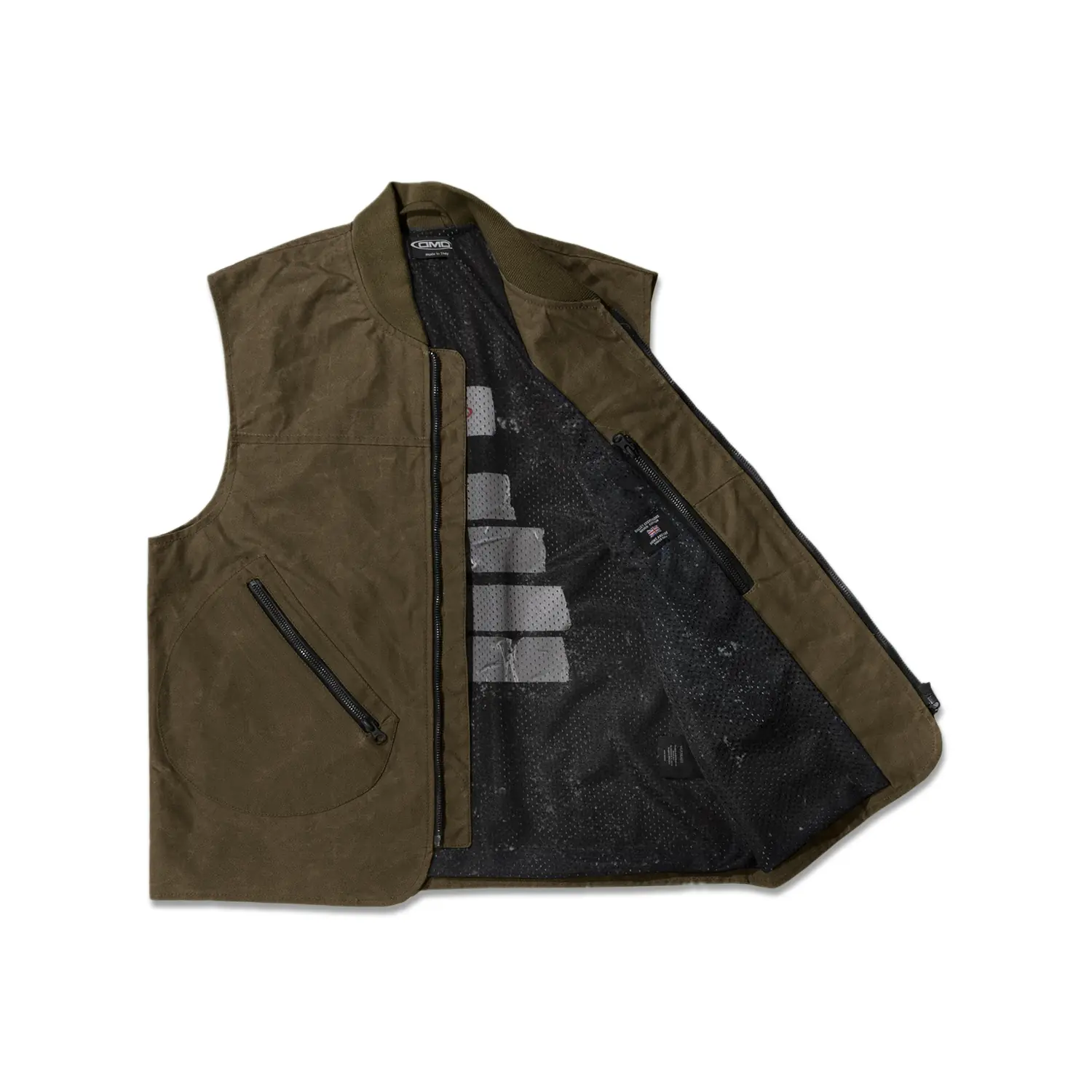 dmd.eu - GILET TOBACCO DMD – Gilet green cotton waxed – open-new